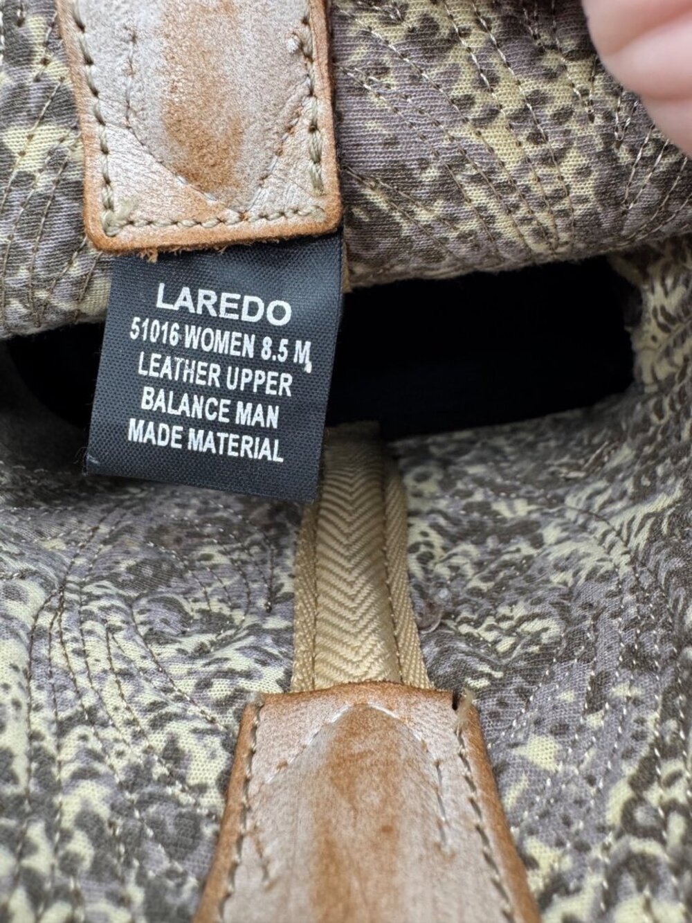 Laredo Tori Western Cowboy Boots Size 8.5 With Embroidered Design Pull-On Tabs D - Picture 14 of 14